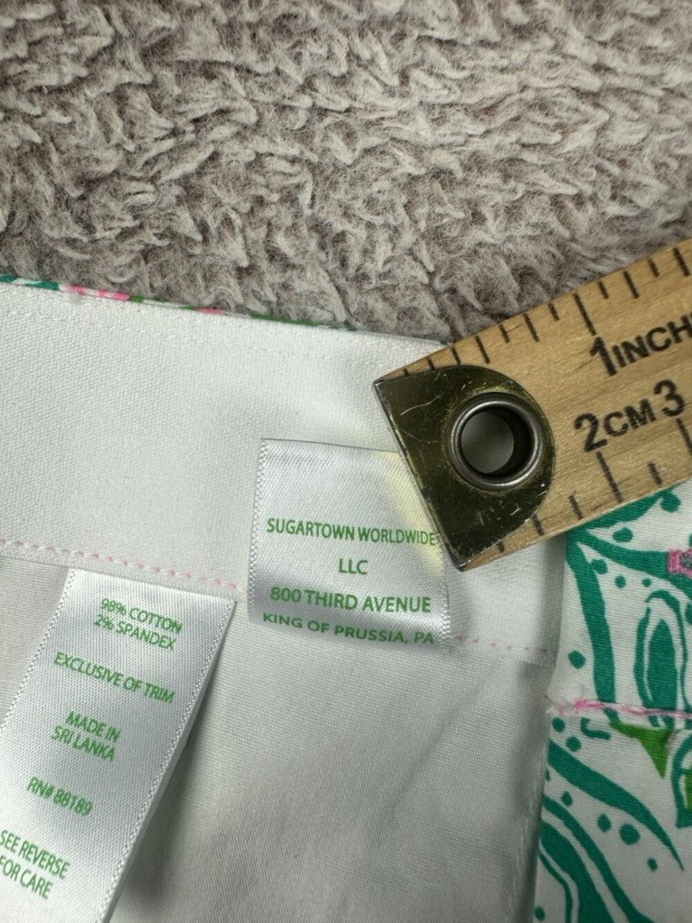 LillyPulitzer Gretchen 5” High-Rise Shorts Botanical Green Just Wing It Size 10 - Picture 16 of 16